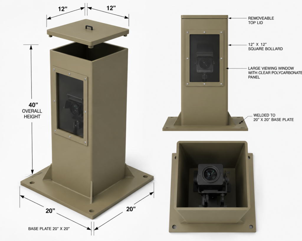 CCTV BOLLARD CAMERA ENCLOSURE