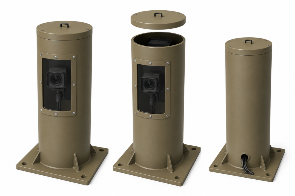 round bollard camera enclosure