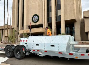 mobile vehicle crash barrier designed for rapid deployment