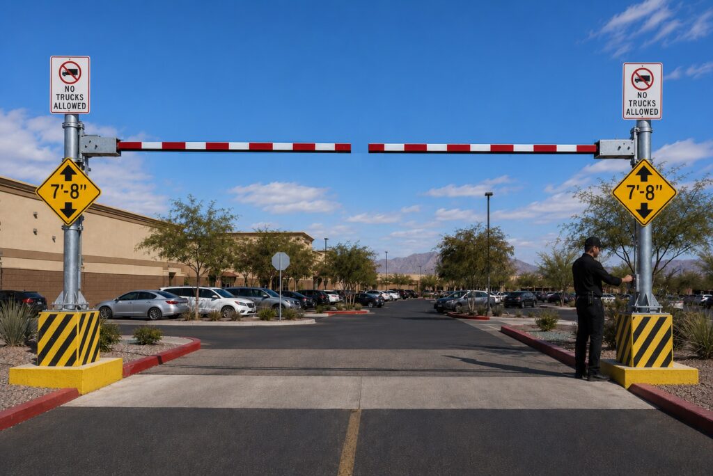 manual swing arm height restrictor barrier usa