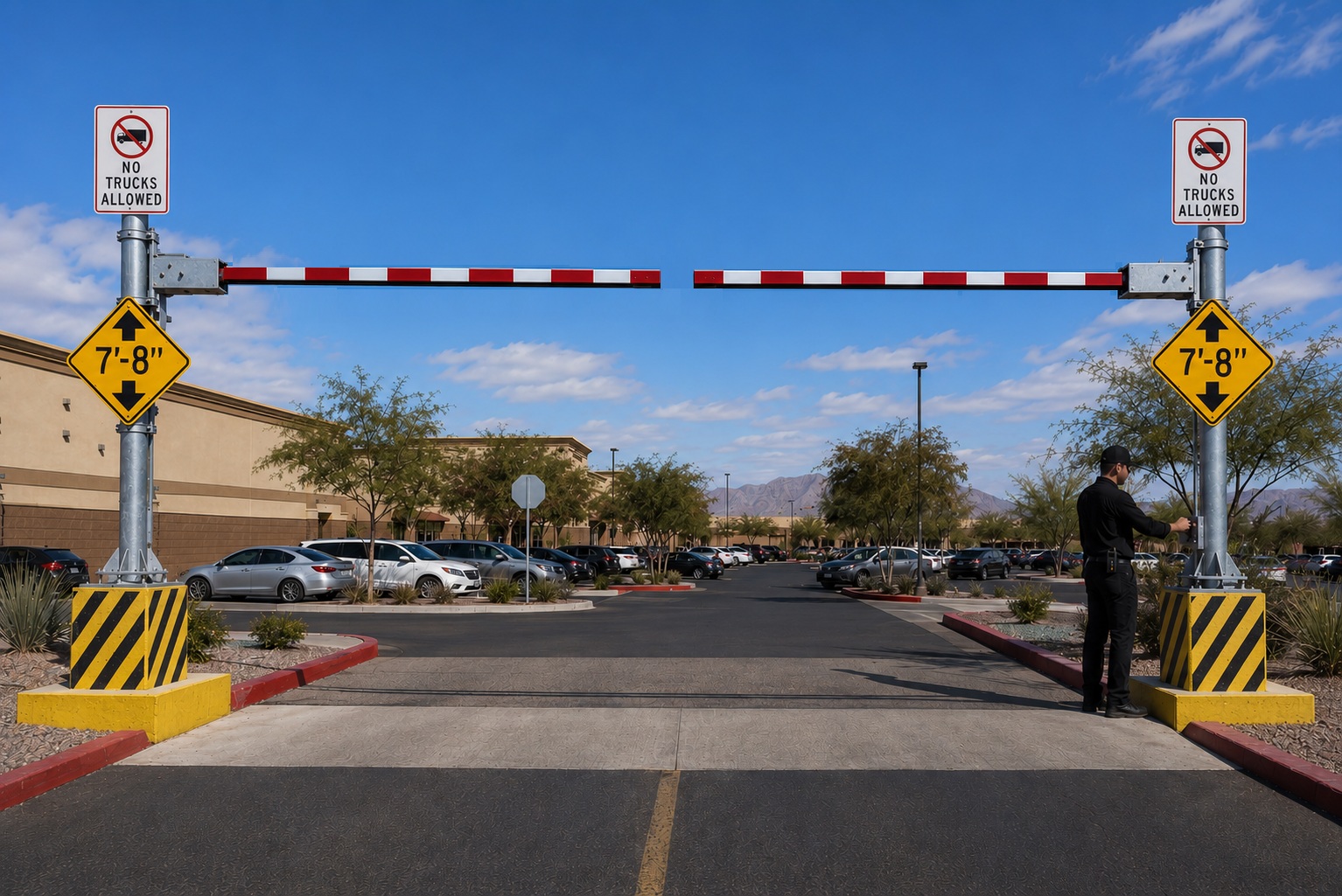 manual swing arm height restrictor barrier usa